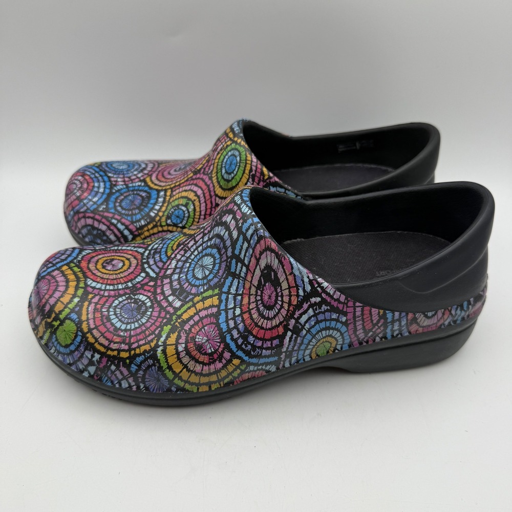 Crocs Neria Pro II Clog Women Size 8 Black Multi Color Graphic Work Shoe
